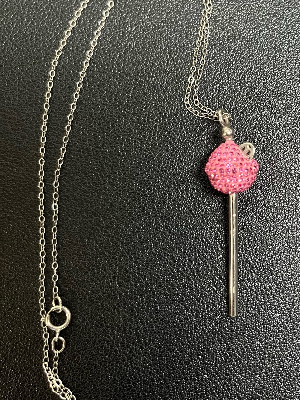Elegant Simone I Smith Pink Swarovski Lollipop Pendant Necklace - Platinum - Picture 4 of 4